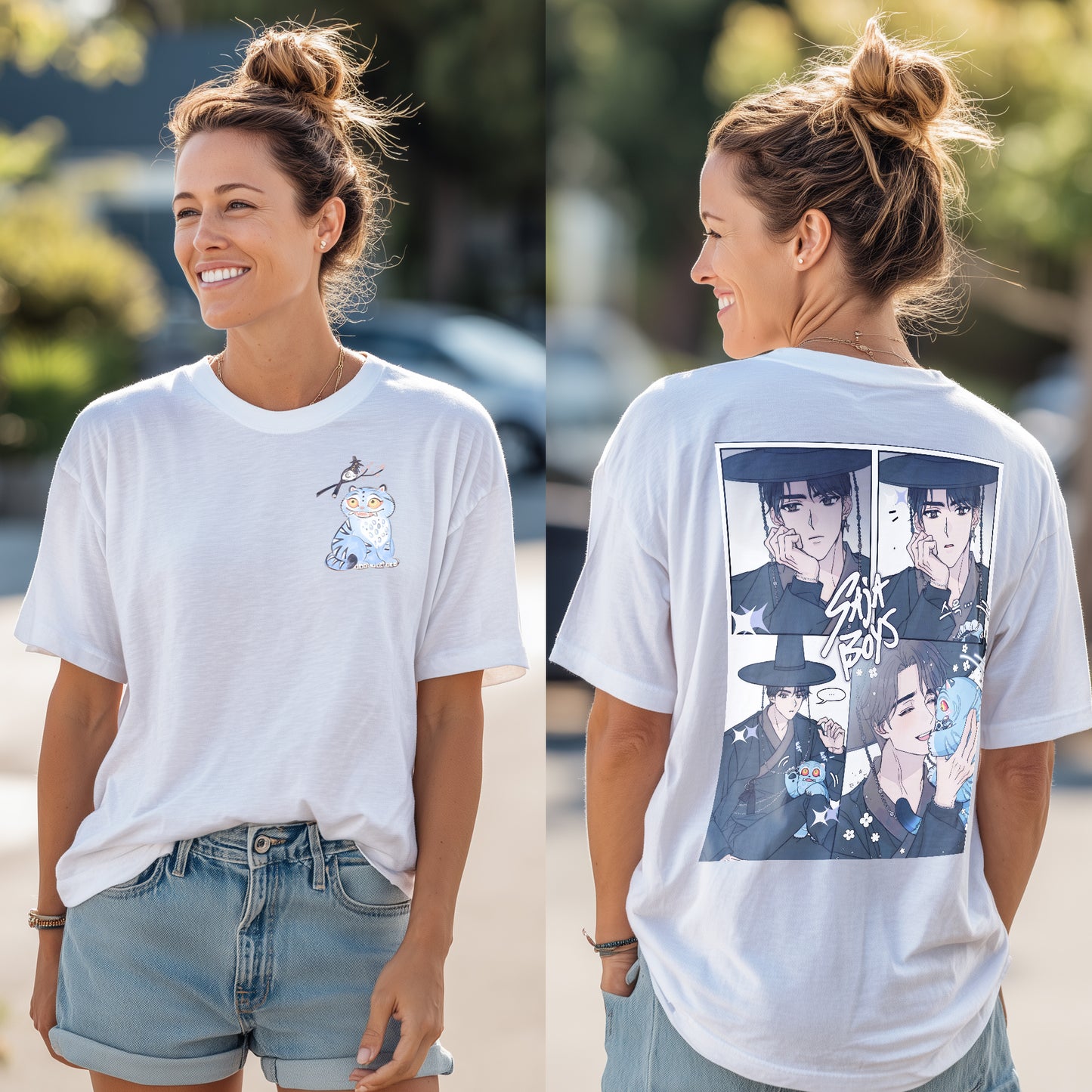 Saja Boys Webtoon Panel T-Shirt – Korean Dark Fantasy Aesthetic Tee