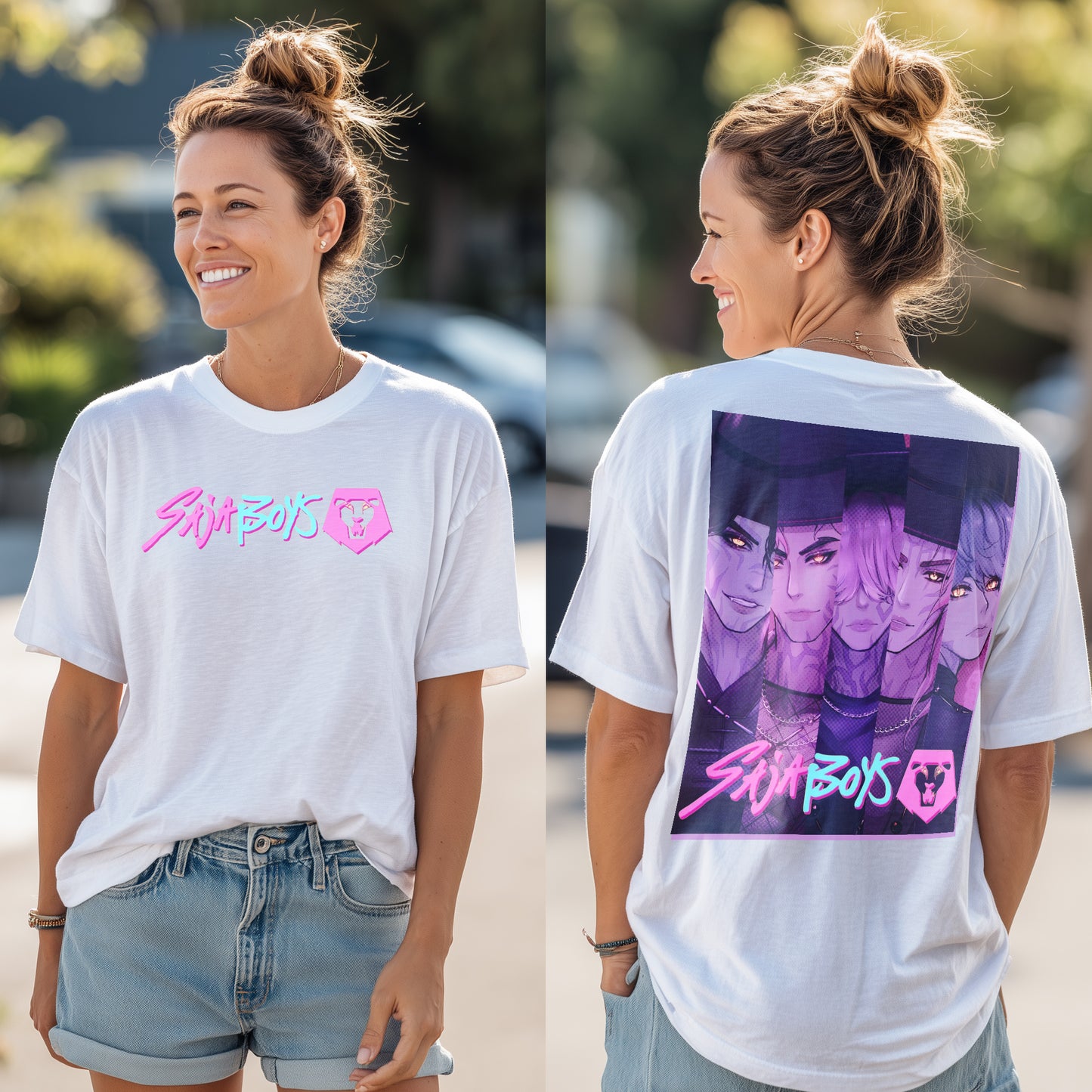 Saja Boys Kpop Demon Hunters 2 Sided Shirt, Kpop Boy Band Shirt, Anime Manga Style Tee