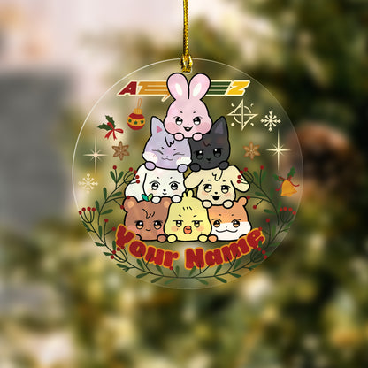 Personalized Cute Aniteez Ornament, Custom KPOP Christmas Ornament Decor