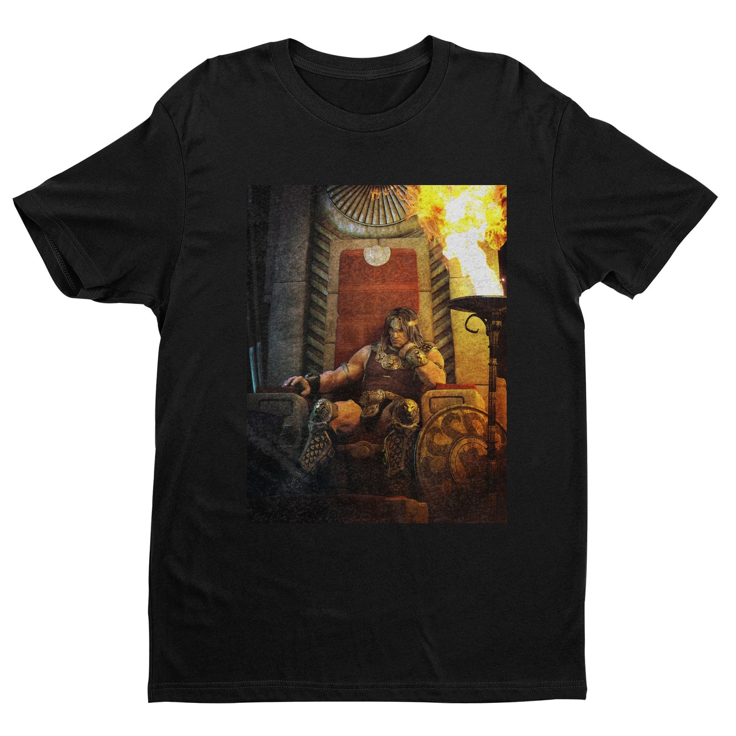 Age of Conan King Conan of Aquilonia tee — black unisex t-shirt, front view
