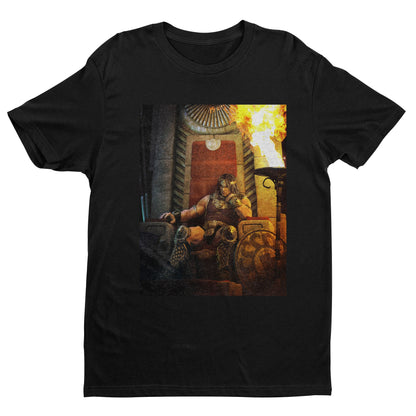 Age of Conan King Conan of Aquilonia tee — black unisex t-shirt, front view