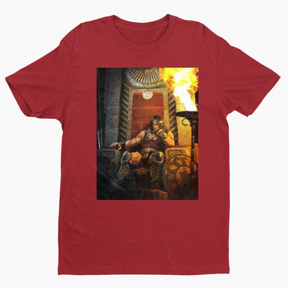 Age of Conan King Conan of Aquilonia tee — red unisex t-shirt, front view