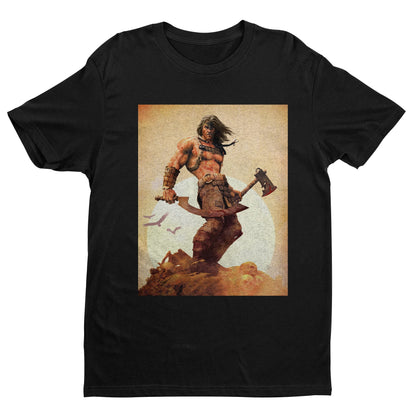 Age of Conan King Conan tee — black unisex t-shirt, front view