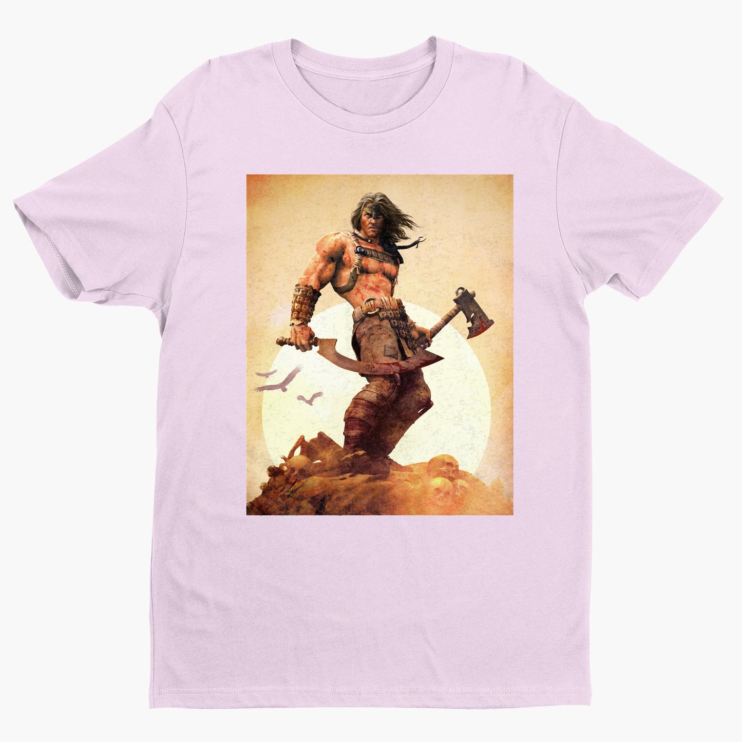 Age of Conan King Conan tee — light pink unisex t-shirt, front view
