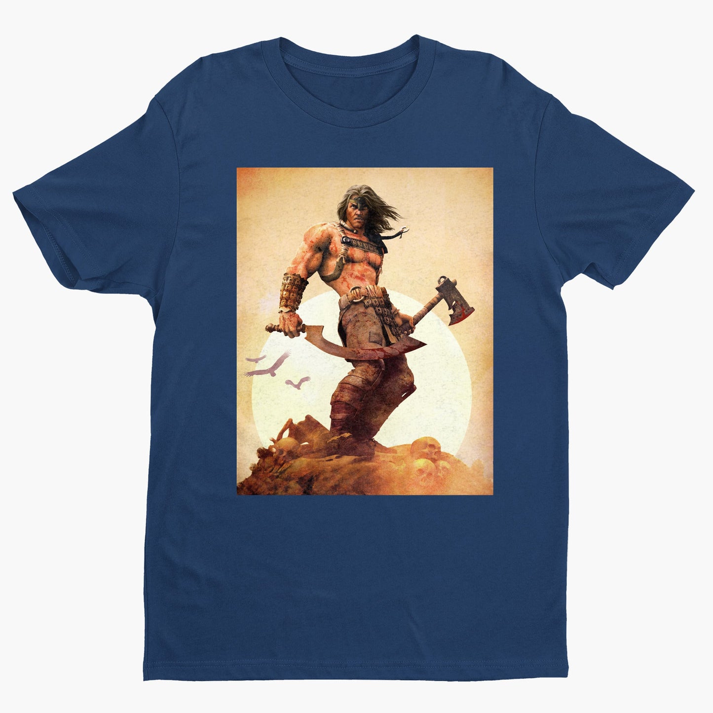 Age of Conan King Conan tee — navy unisex t-shirt, front view