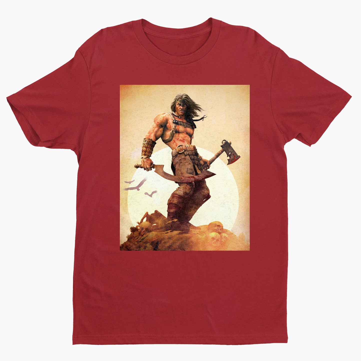 Age of Conan King Conan tee — red unisex t-shirt, front view