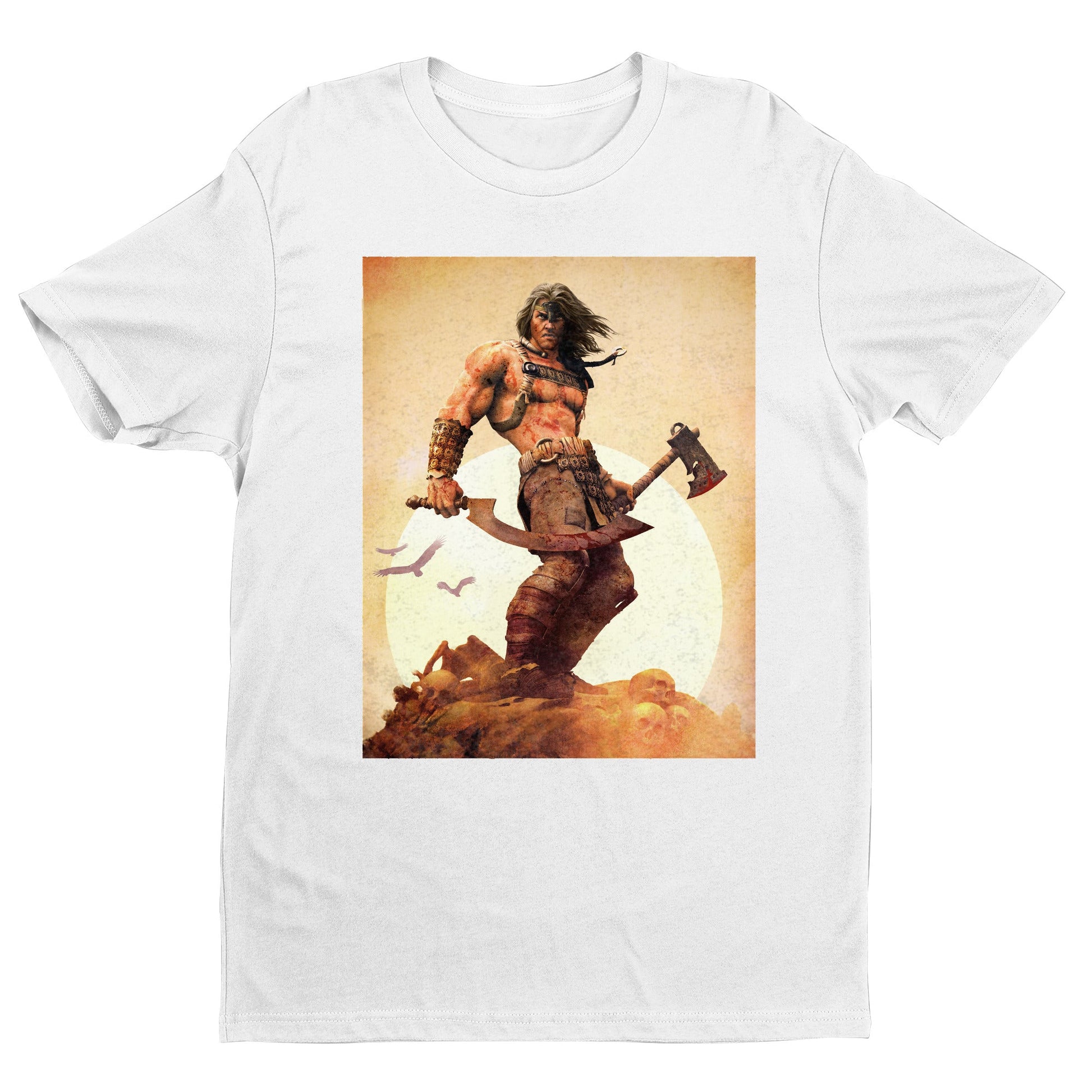 Age of Conan King Conan tee — white unisex t-shirt, front view