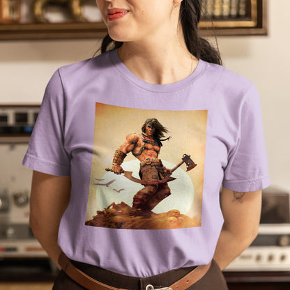 Age of Conan King Conan tee worn by a model, violet
