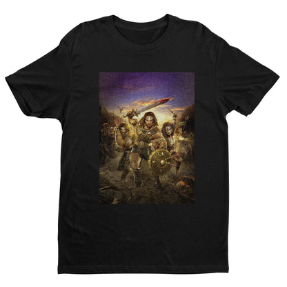 Age of Conan Hyborian Adventures tee — black unisex t-shirt, front view