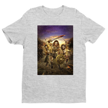 Age of Conan Hyborian Adventures tee — gray unisex t-shirt, front view