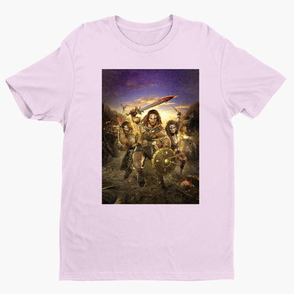 Age of Conan Hyborian Adventures tee — light pink unisex t-shirt, front view