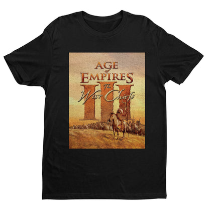 Age of Empires III The WarChiefs tee — black unisex t-shirt, front view