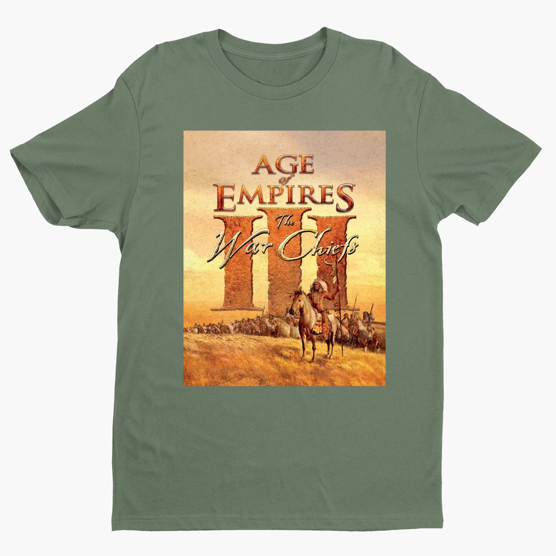 Age of Empires III The WarChiefs tee — green unisex t-shirt, front view