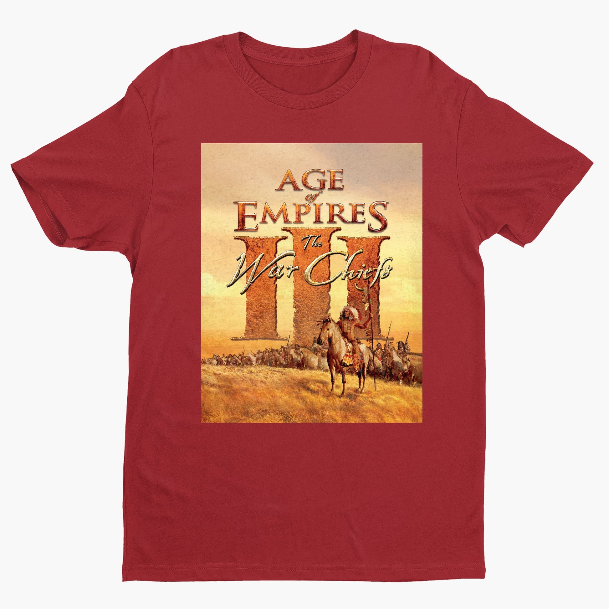 Age of Empires III The WarChiefs tee — red unisex t-shirt, front view