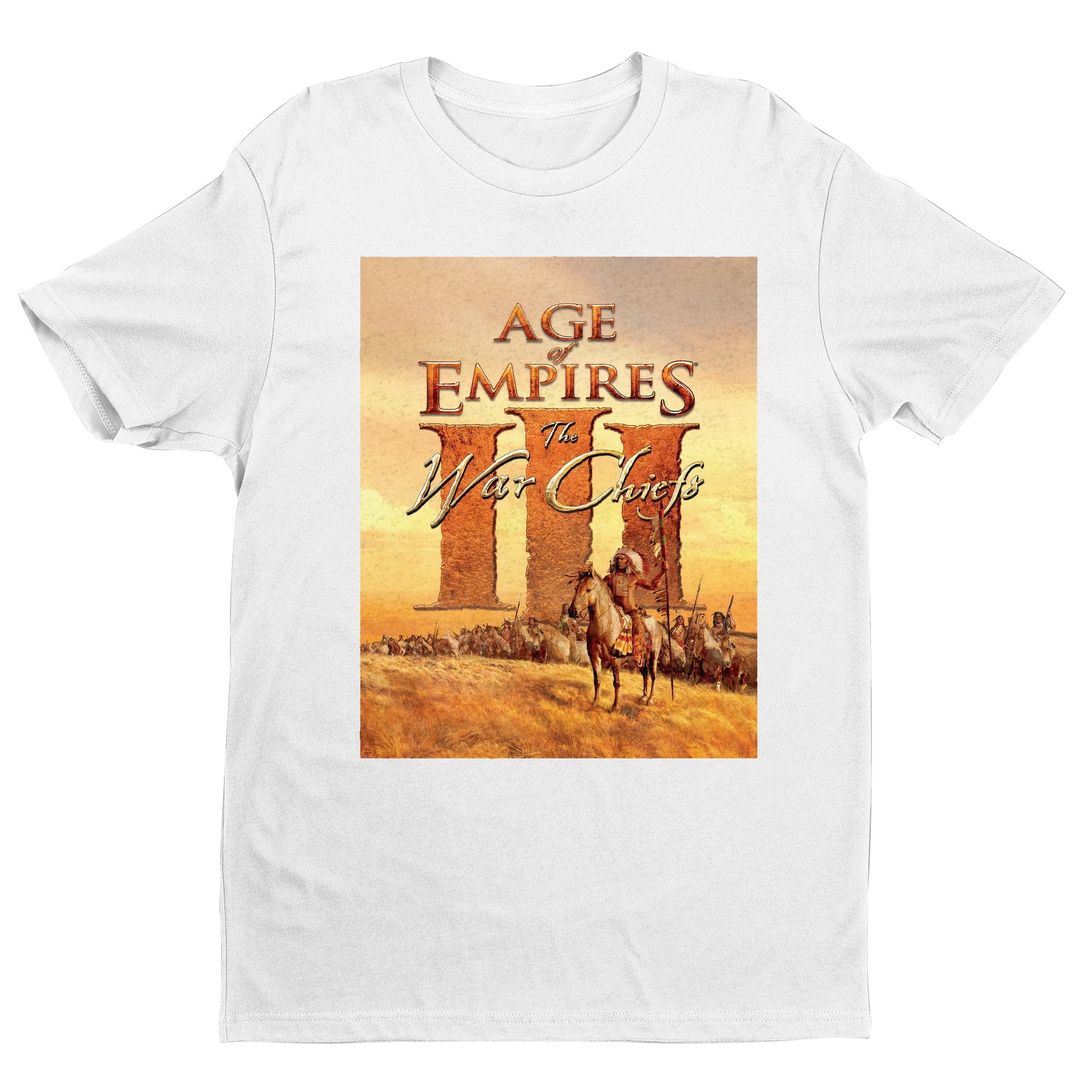 Age of Empires III The WarChiefs tee — white unisex t-shirt, front view