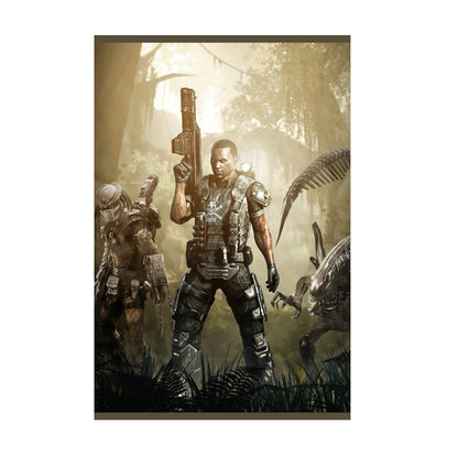 Aliens vs. Predator 2010 colonial marine promo art print