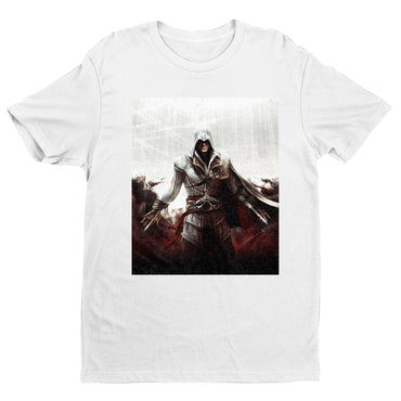 Assassin's Creed II cover art tee - white unisex t-shirt, front view