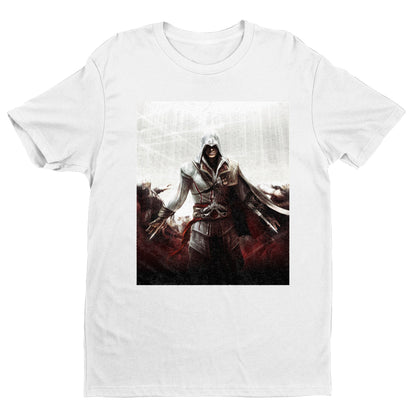 Assassin's Creed II cover art tee - white unisex t-shirt, front view