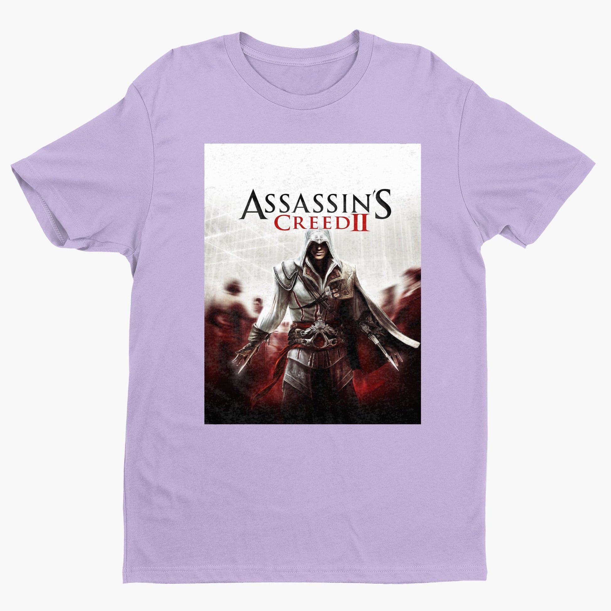 Assassin's Creed II key art tee - violet unisex t-shirt, front view