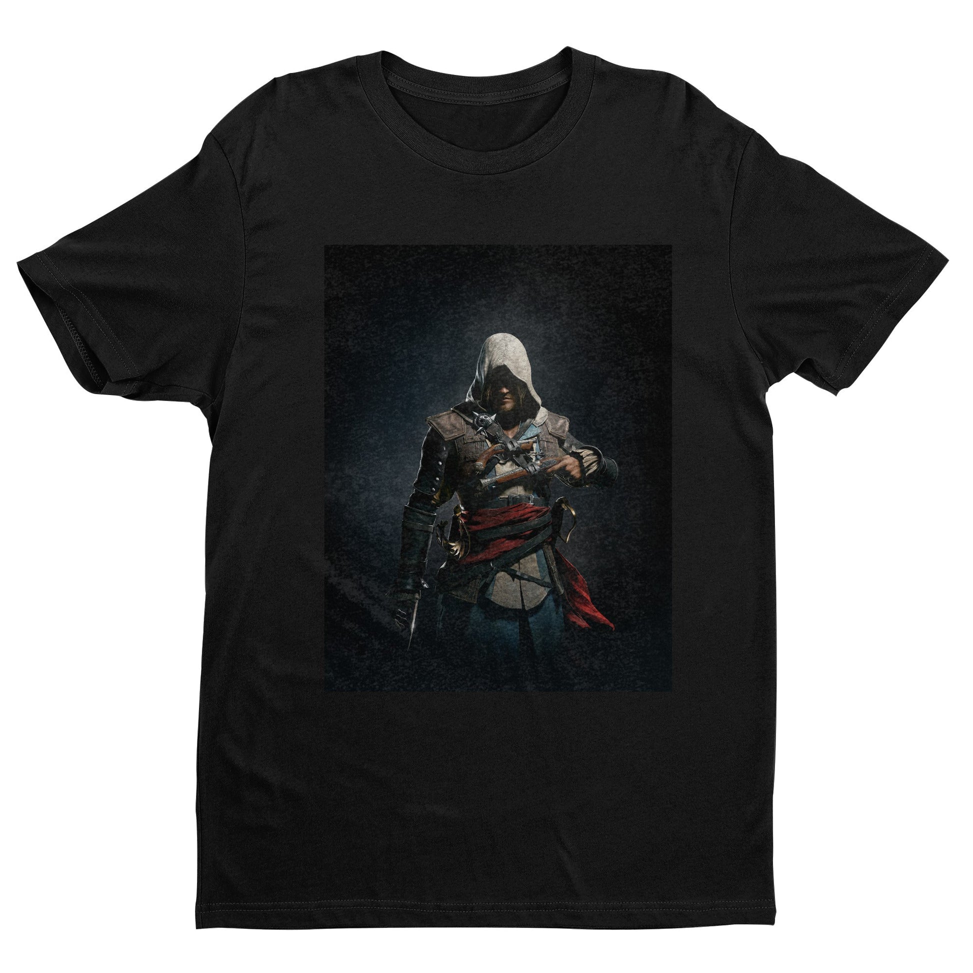 Assassin's Creed IV Black Flag Edward Kenway tee - black unisex t-shirt, front view