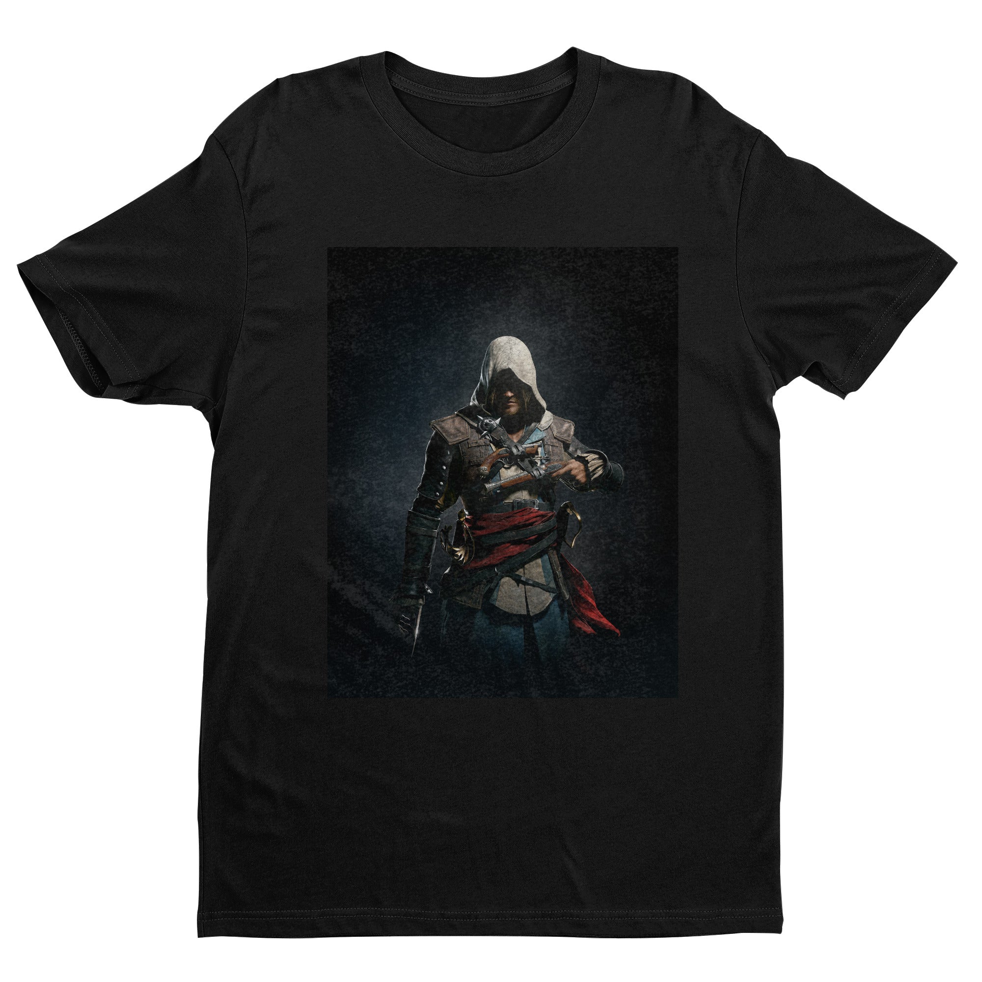 Assassin's Creed IV Black Flag Edward Kenway tee - black unisex t-shirt, front view
