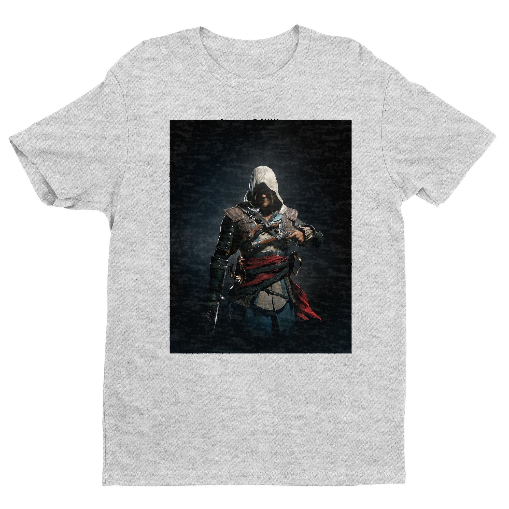 Assassin's Creed IV Black Flag Edward Kenway tee - gray unisex t-shirt, front view