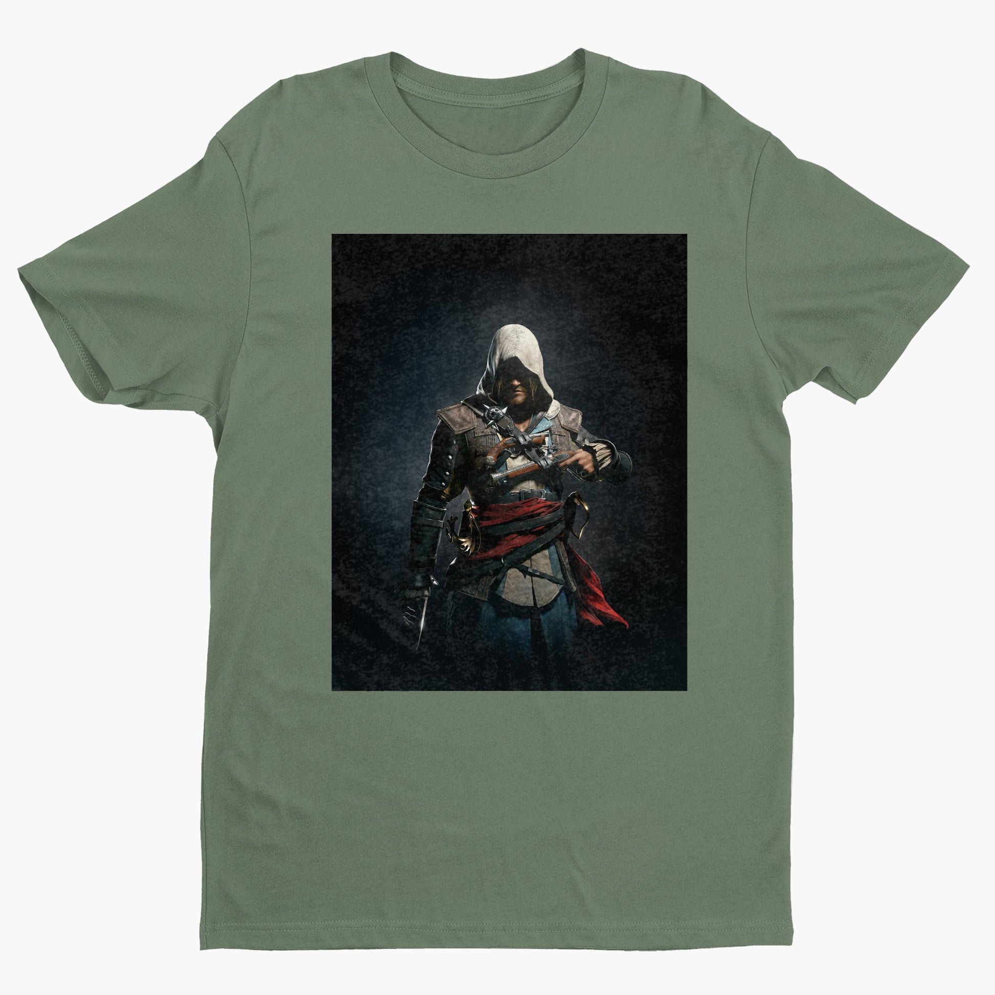 Assassin's Creed IV Black Flag Edward Kenway tee - green unisex t-shirt, front view