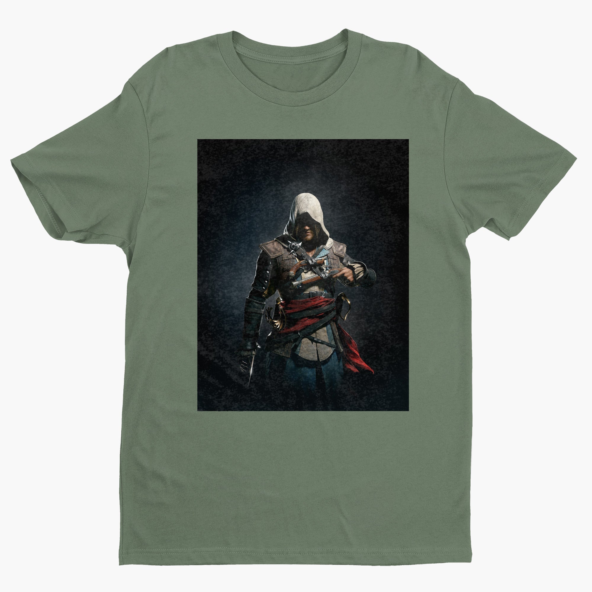 Assassin's Creed IV Black Flag Edward Kenway tee - green unisex t-shirt, front view