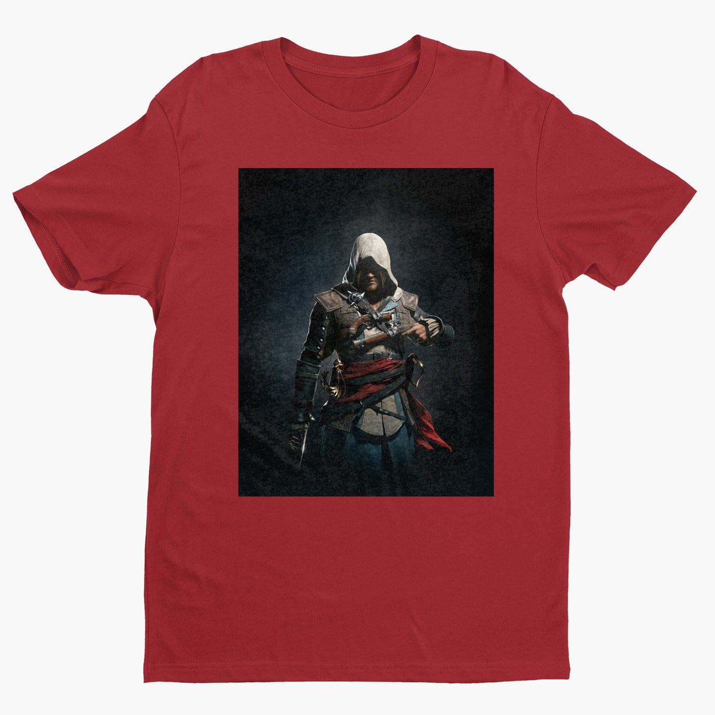 Assassin's Creed IV Black Flag Edward Kenway tee - red unisex t-shirt, front view