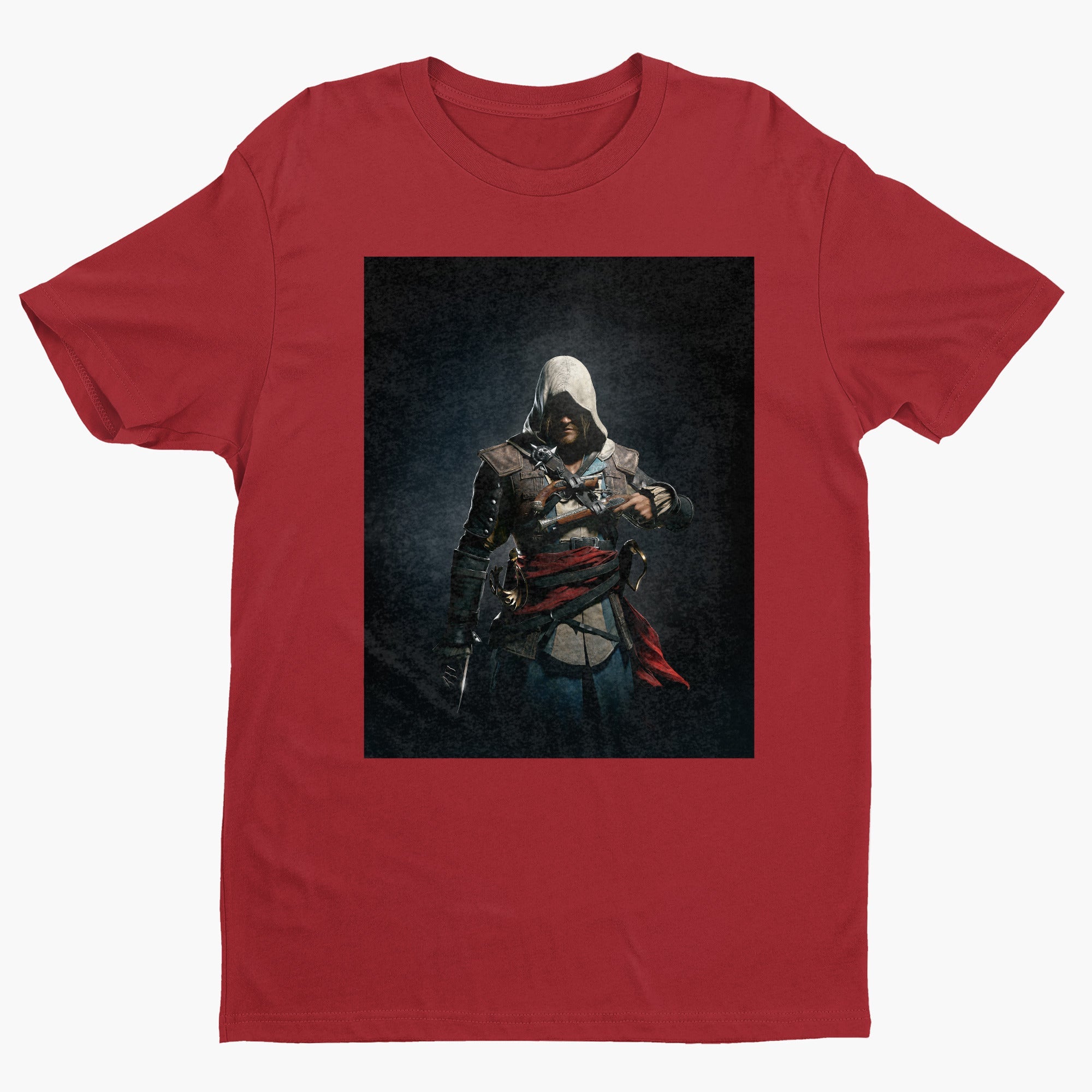 Assassin's Creed IV Black Flag Edward Kenway tee - red unisex t-shirt, front view