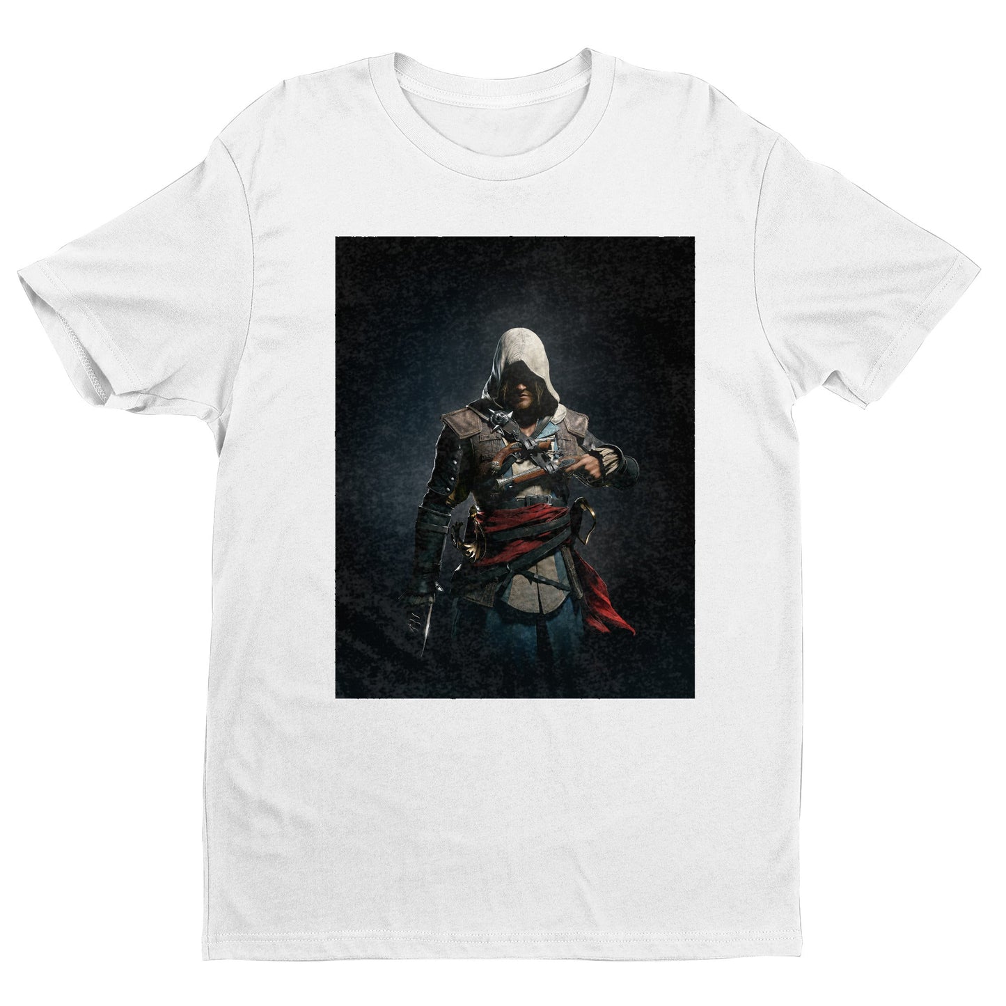Assassin's Creed IV Black Flag Edward Kenway tee - white unisex t-shirt, front view