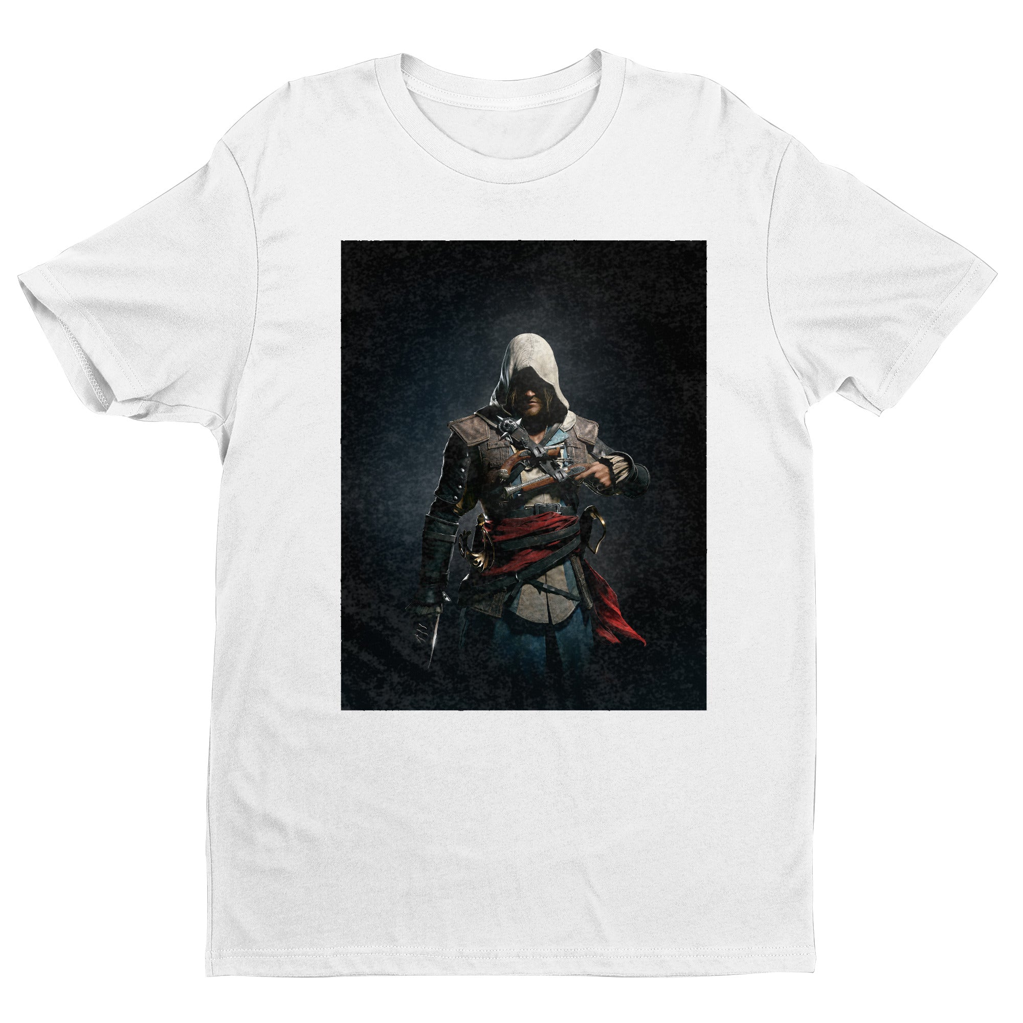 Assassin's Creed IV Black Flag Edward Kenway tee - white unisex t-shirt, front view