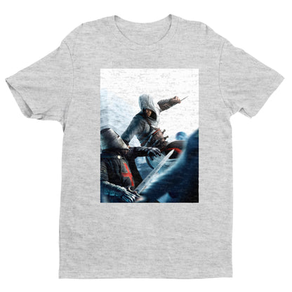 Assassin's Creed assassin vs Templar concept art tee - gray unisex t-shirt, front view