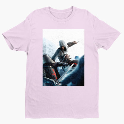 Assassin's Creed assassin vs Templar concept art tee - light pink unisex t-shirt, front view