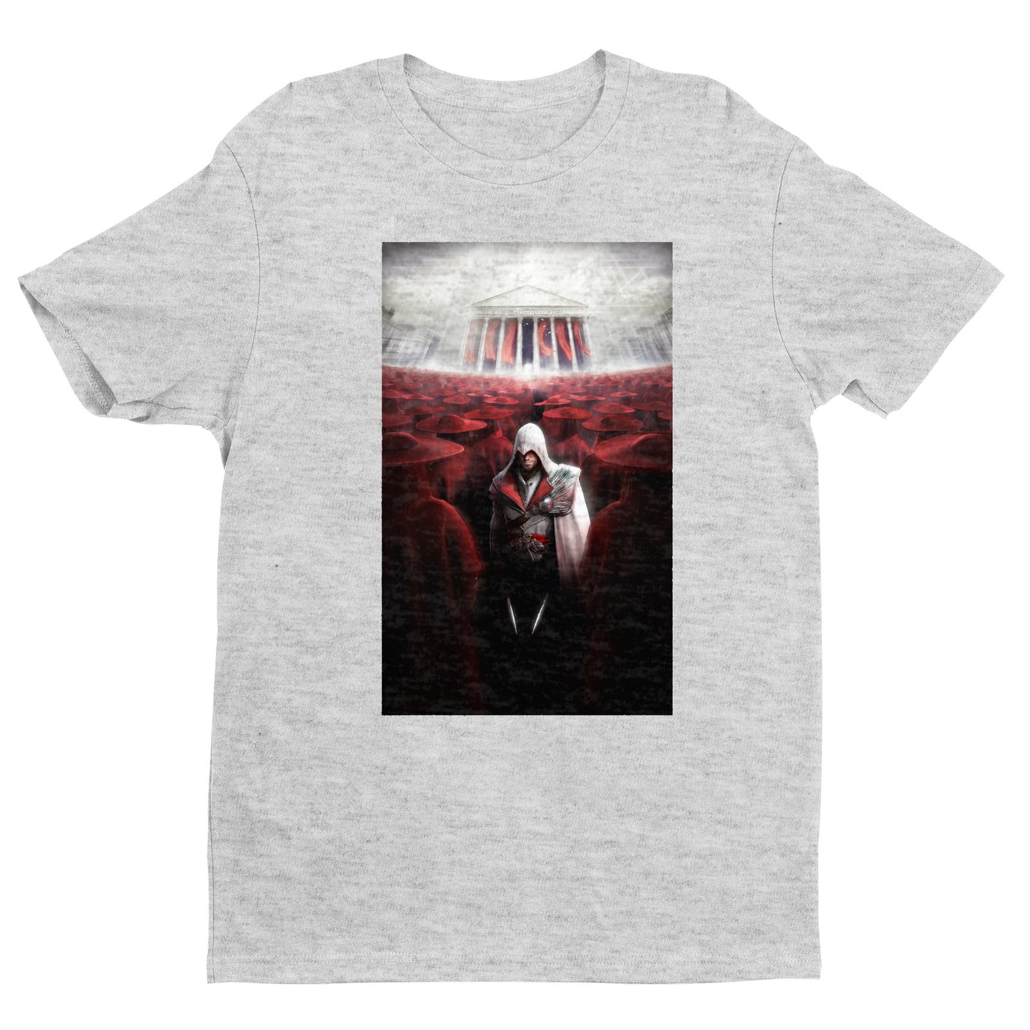 Assassin's Creed Brotherhood Ezio and the cardinals tee - gray unisex t-shirt, front view