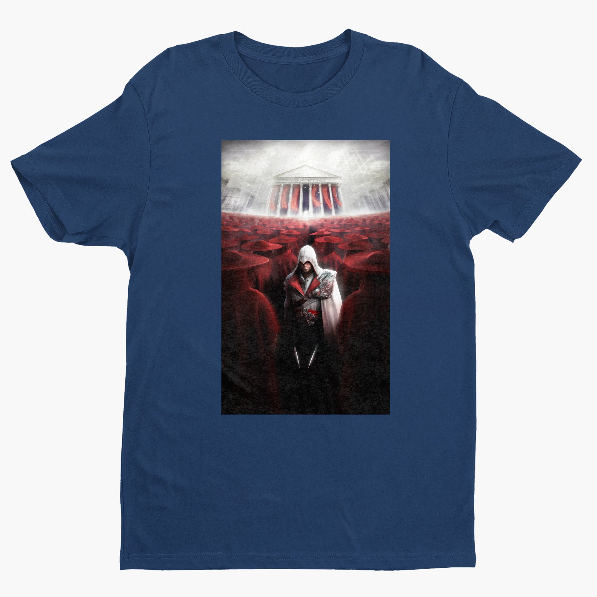 Assassin's Creed Brotherhood Ezio and the cardinals tee - navy unisex t-shirt, front view