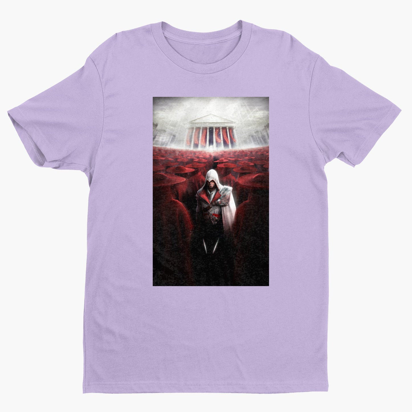 Assassin's Creed Brotherhood Ezio and the cardinals tee - violet unisex t-shirt, front view