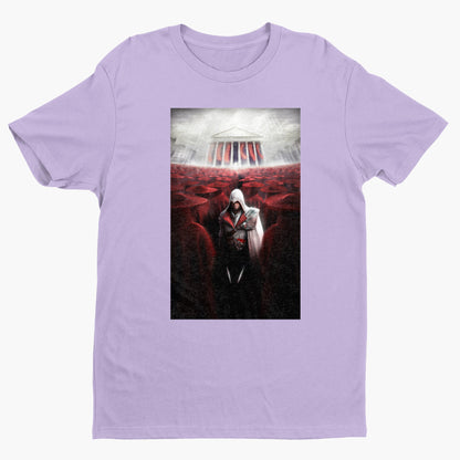 Assassin's Creed Brotherhood Ezio and the cardinals tee - violet unisex t-shirt, front view