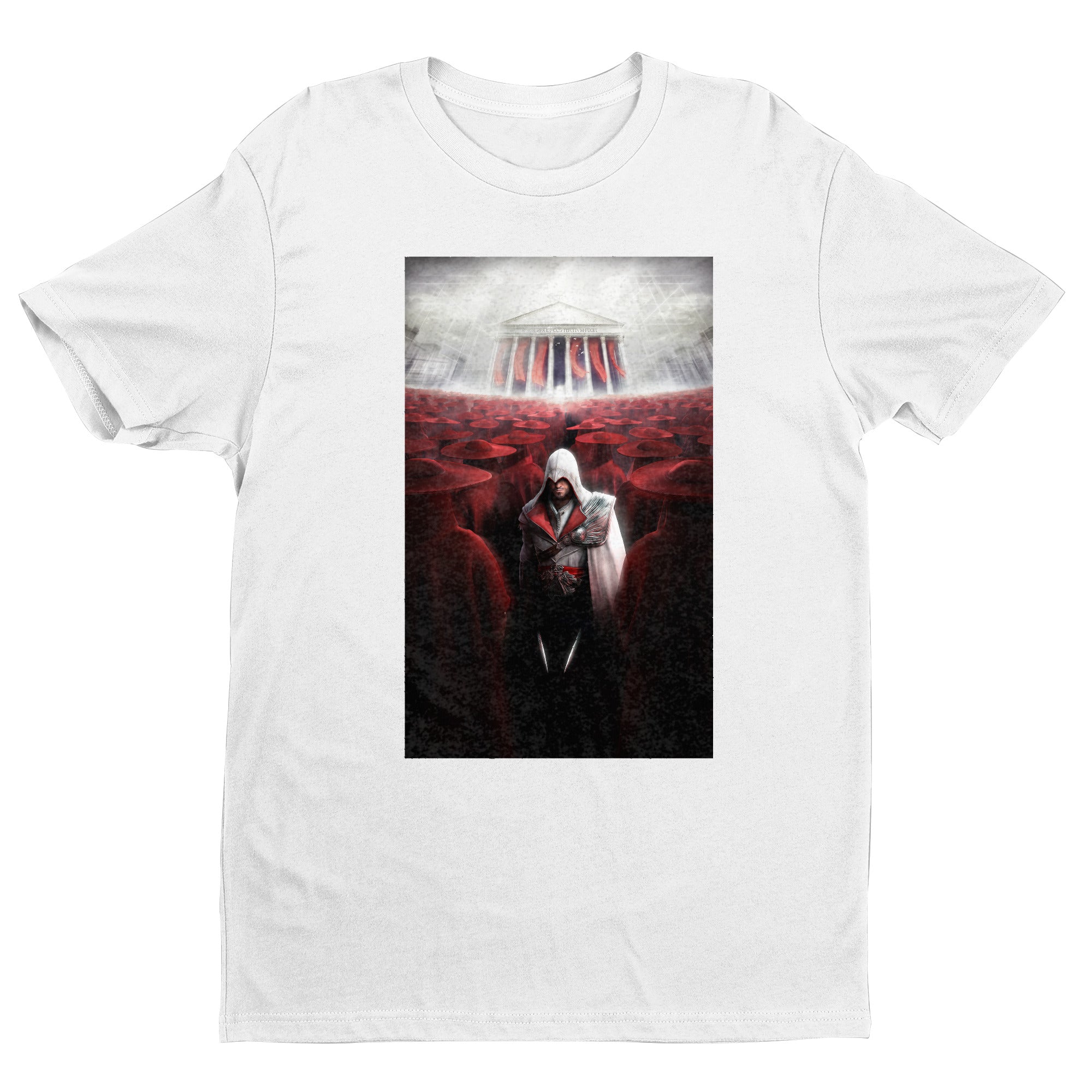Assassin's Creed Brotherhood Ezio and the cardinals tee - white unisex t-shirt, front view