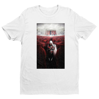 Assassin's Creed Brotherhood Ezio and the cardinals tee - white unisex t-shirt, front view