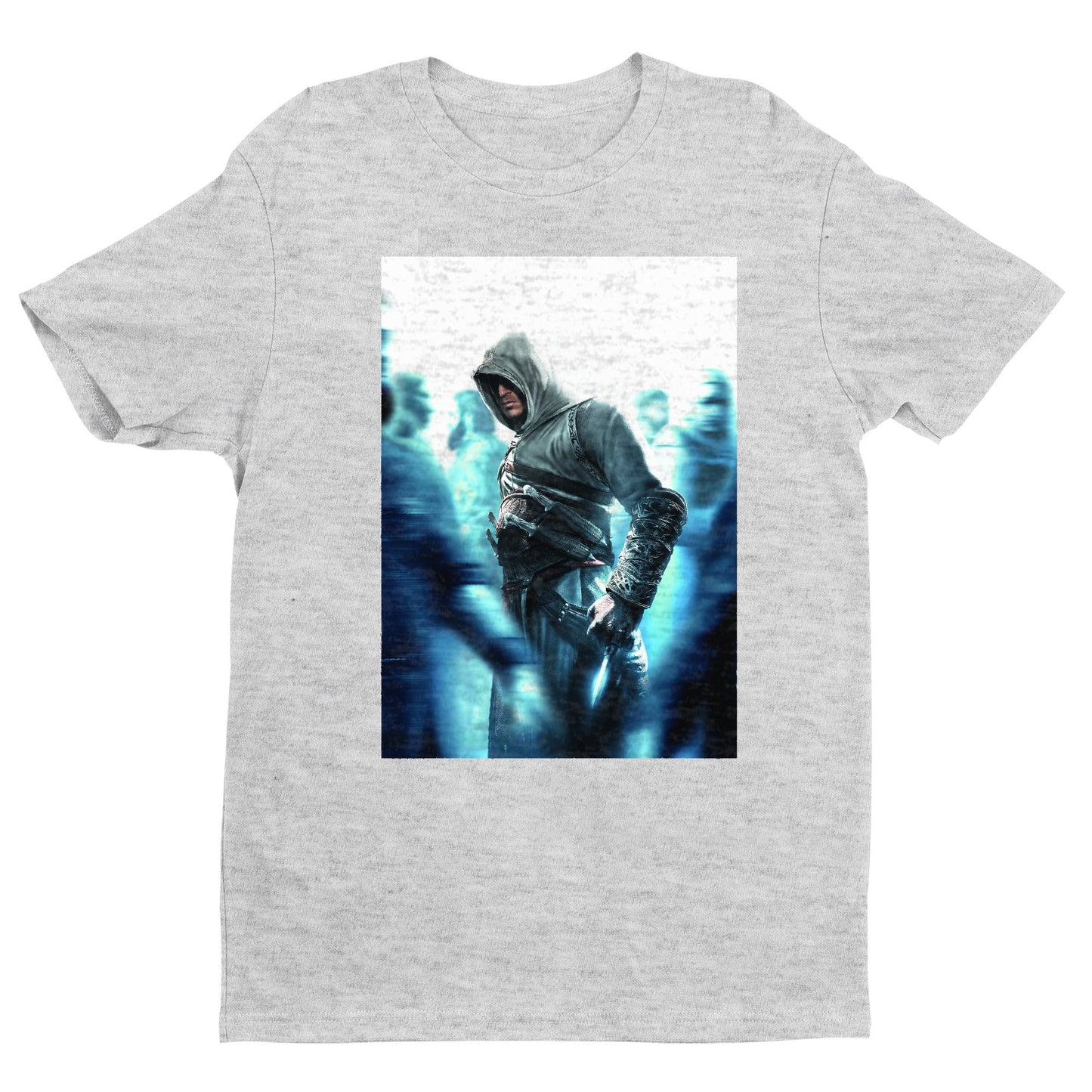 Assassin's Creed crowd key art tee - gray unisex t-shirt, front view