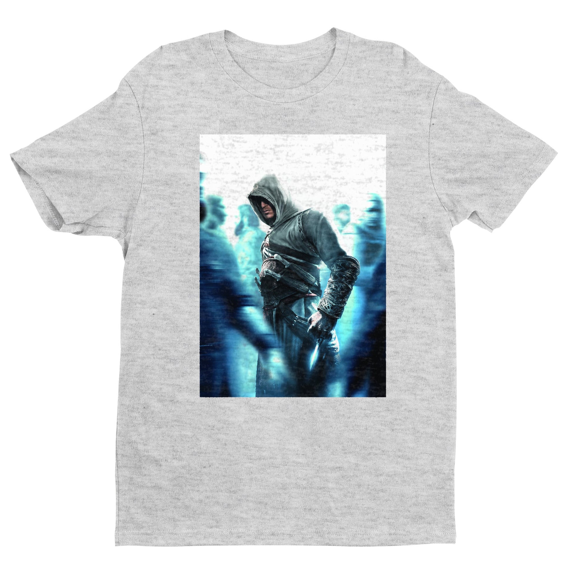 Assassin's Creed crowd key art tee - gray unisex t-shirt, front view