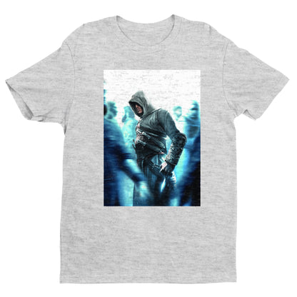 Assassin's Creed crowd key art tee - gray unisex t-shirt, front view