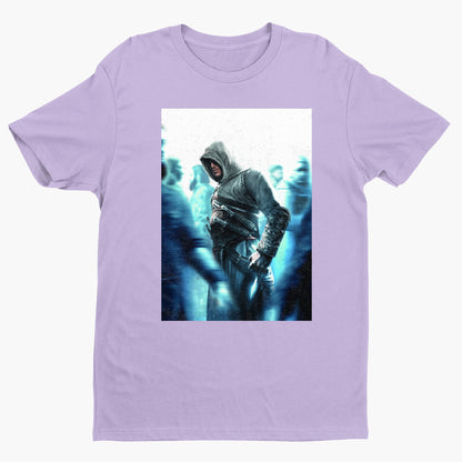 Assassin's Creed crowd key art tee - violet unisex t-shirt, front view