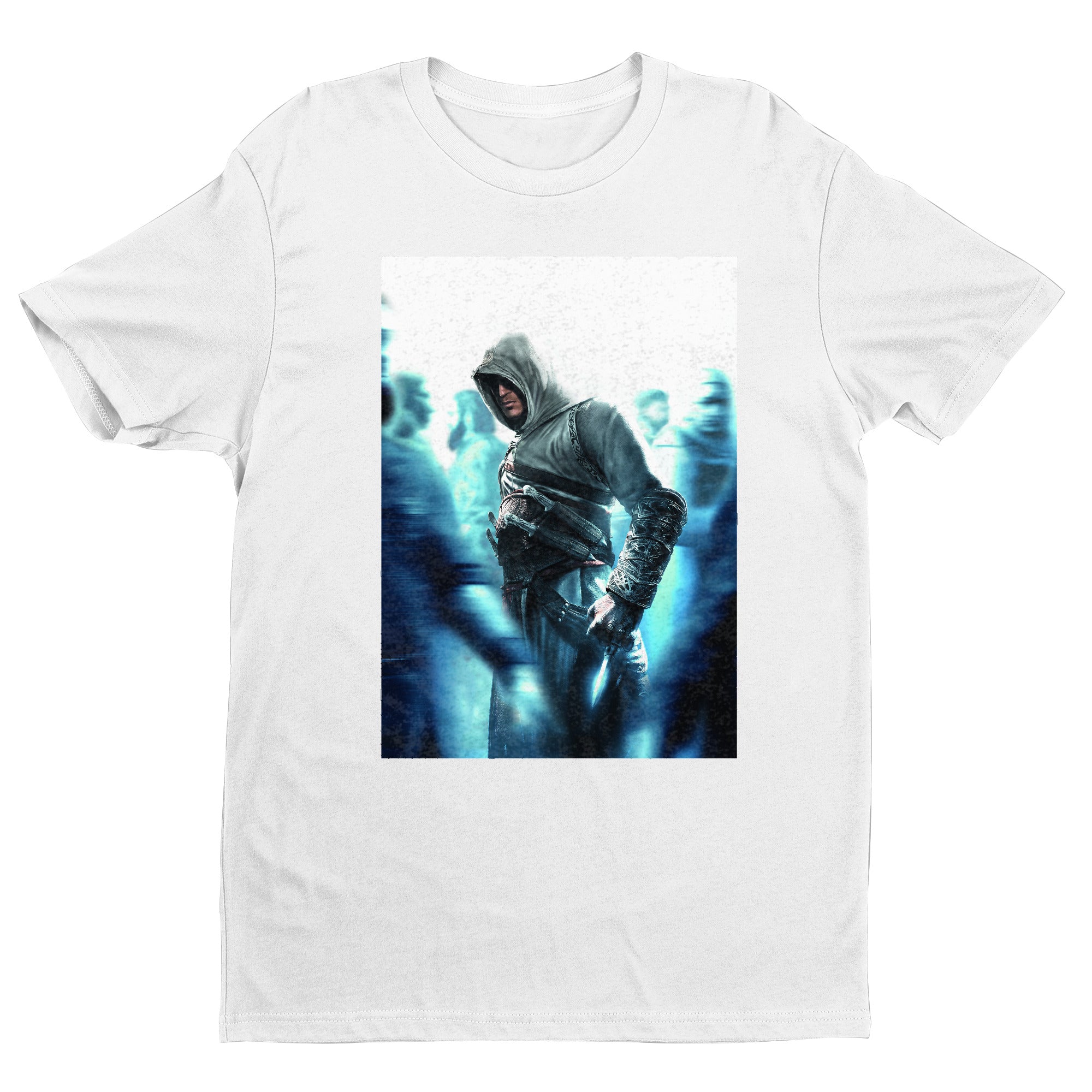 Assassin's Creed crowd key art tee - white unisex t-shirt, front view