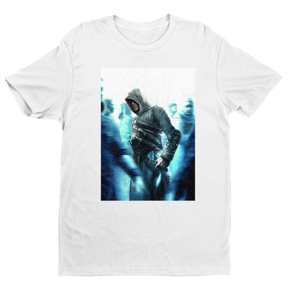 Assassin's Creed crowd key art tee - white unisex t-shirt, front view