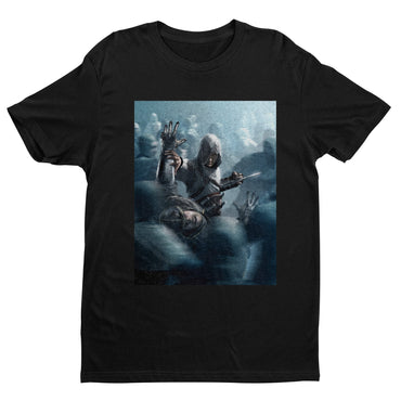 Assassin's Creed key visual tee - black unisex t-shirt, front view