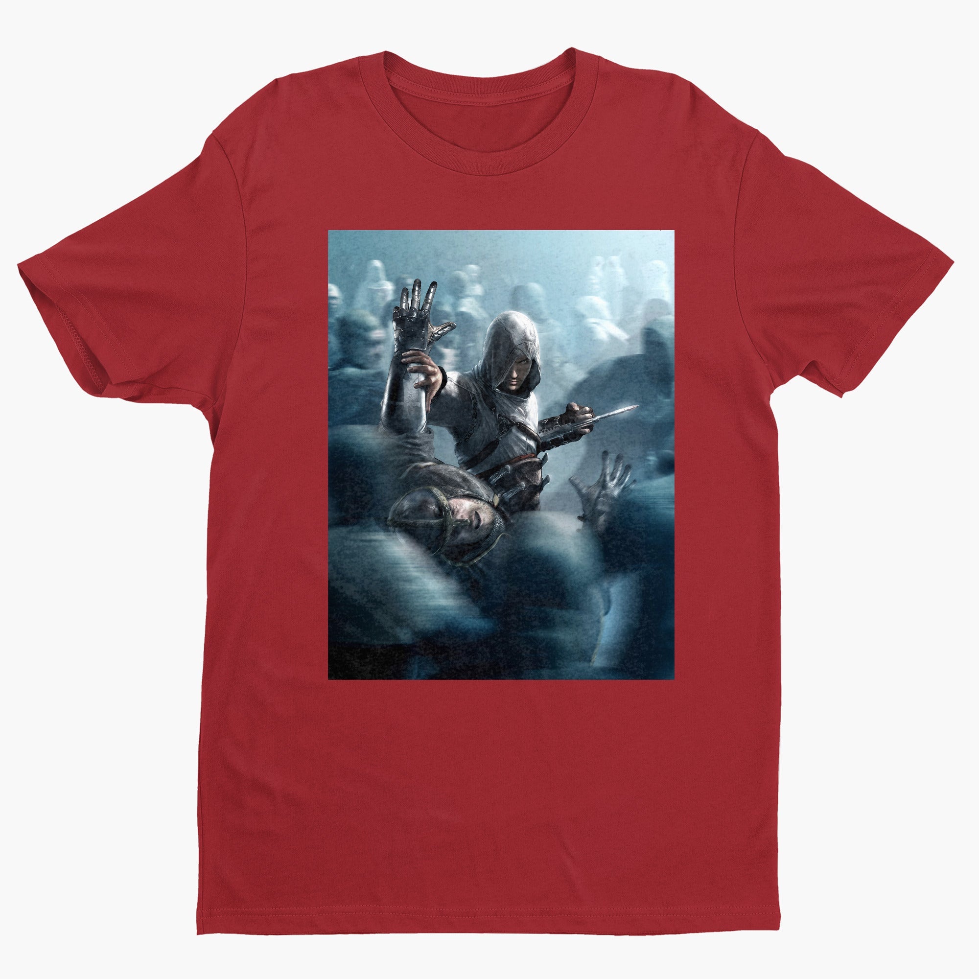 Assassin's Creed key visual tee - red unisex t-shirt, front view