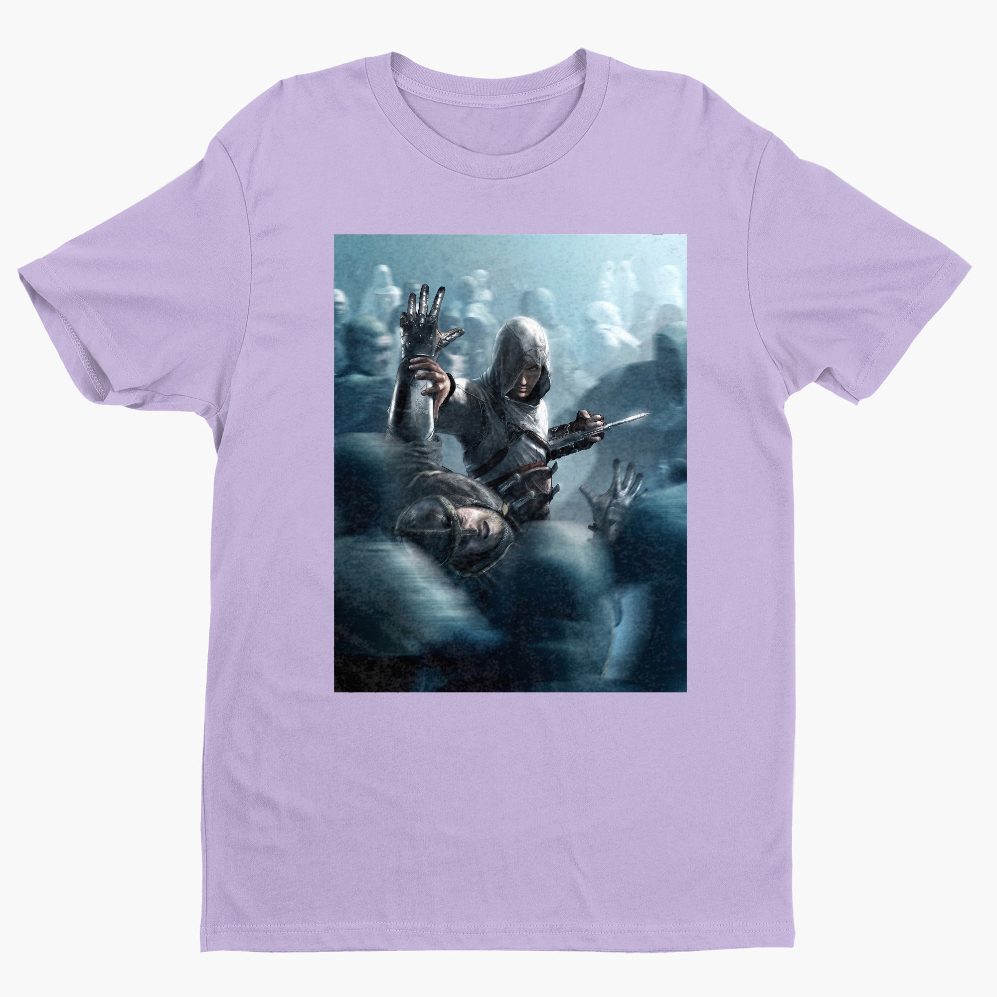 Assassin's Creed key visual tee - violet unisex t-shirt, front view