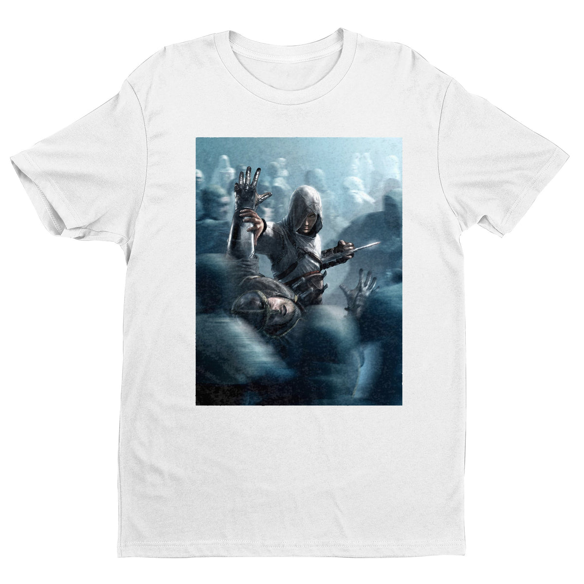 Assassin's Creed key visual tee - white unisex t-shirt, front view